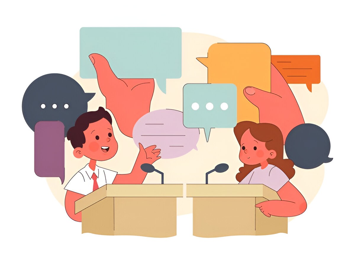 School students having a debate