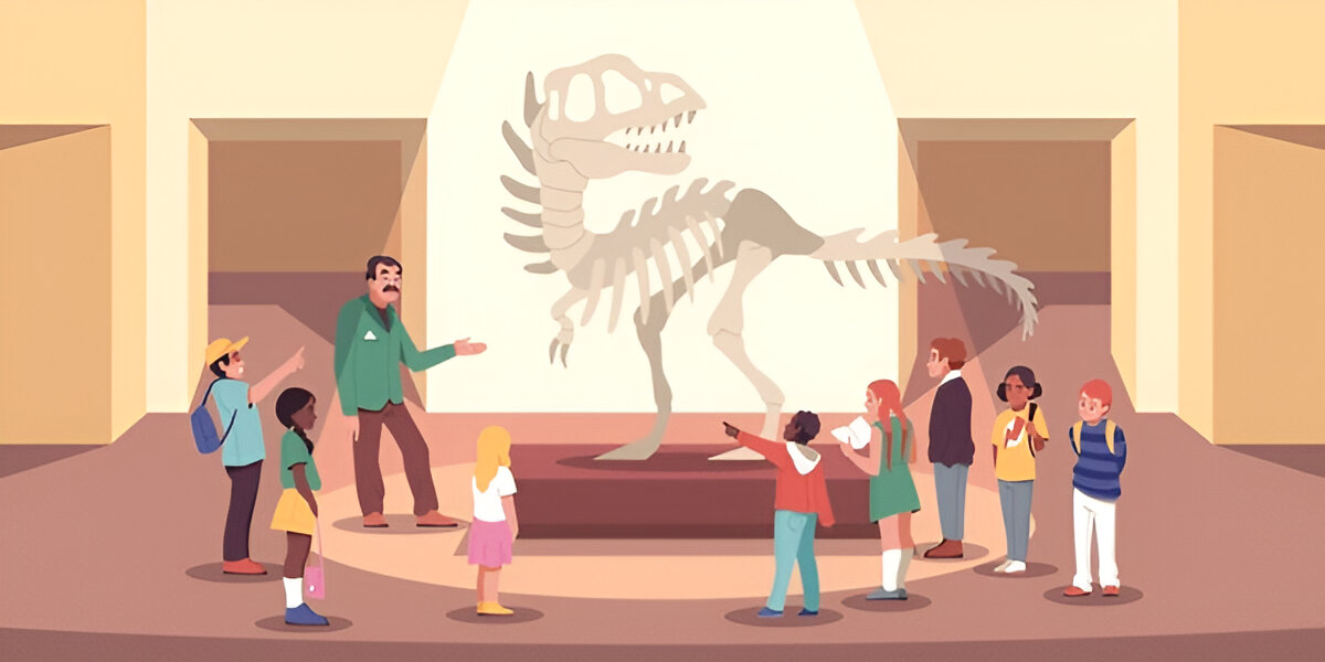 Children learning through excursion