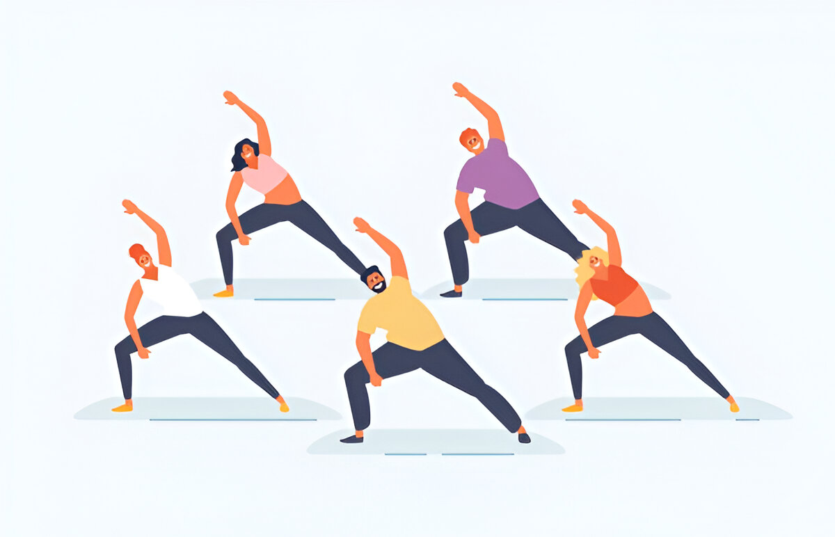 Group of people doing aerobics