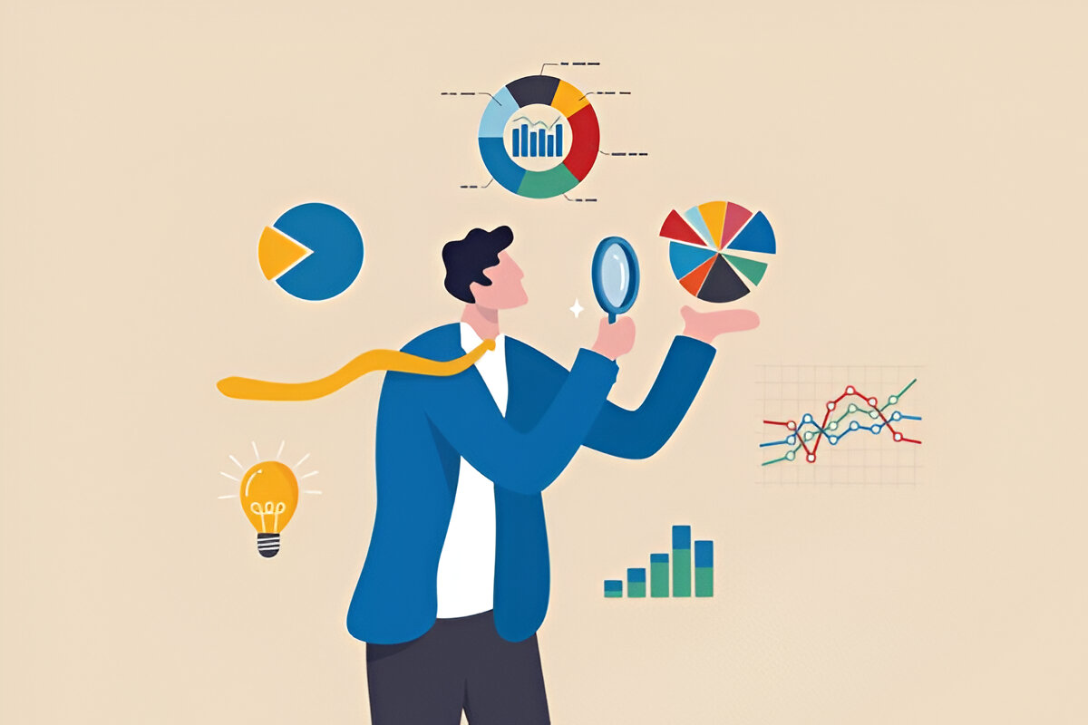 A person analysing data