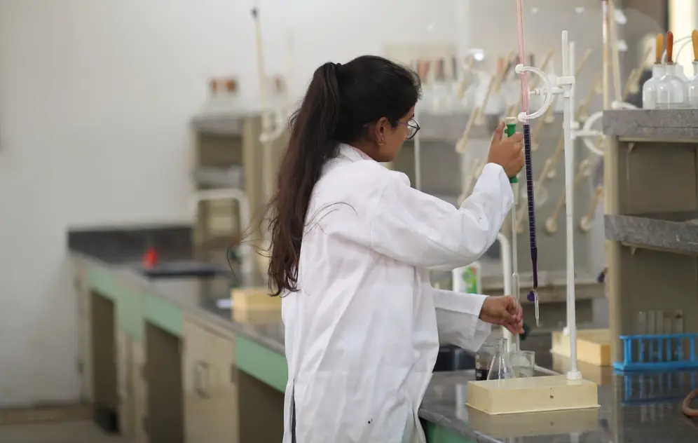 Student at chemistry lab