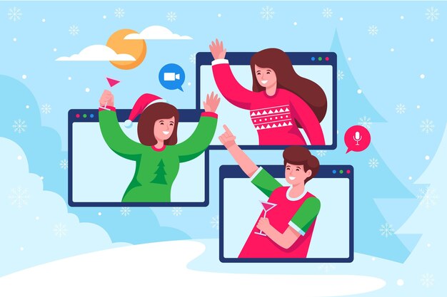 Friends connecting online