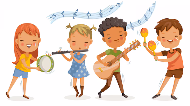 Children playing music