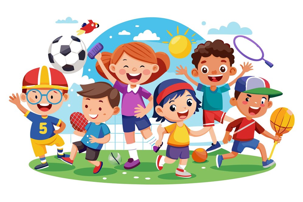 Children participating in sports activities
