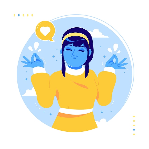 Mental and Emotional Wellbeing: Girl Meditating