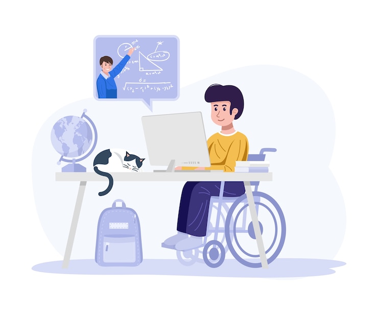 Special child attending online class