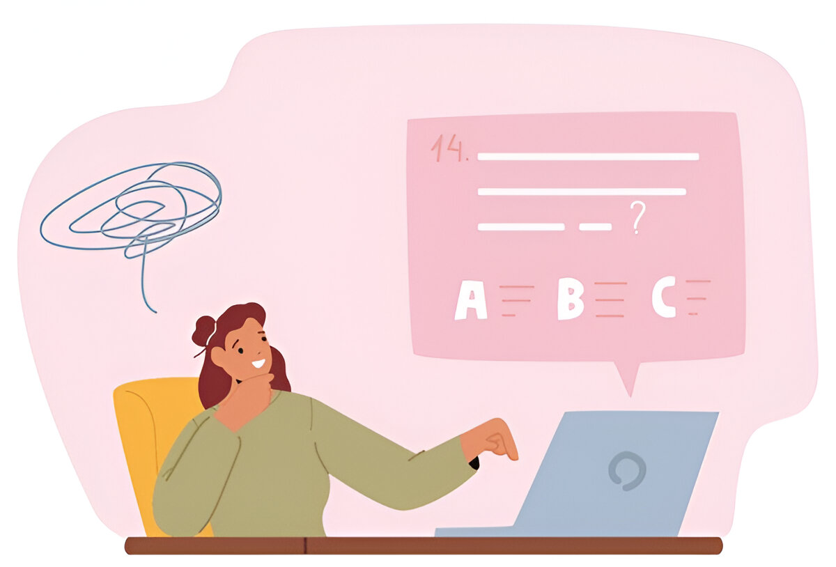 Girl learning in online school