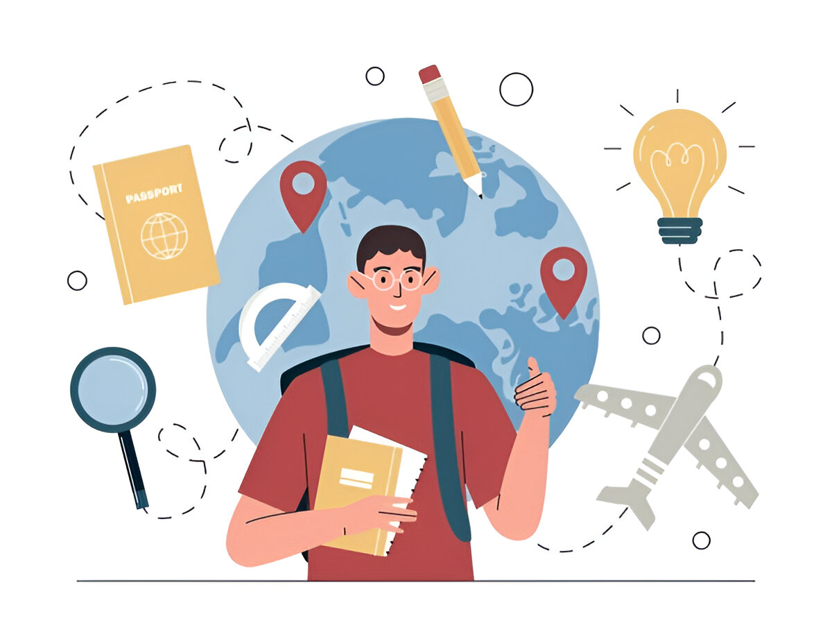 A student with a book, international education