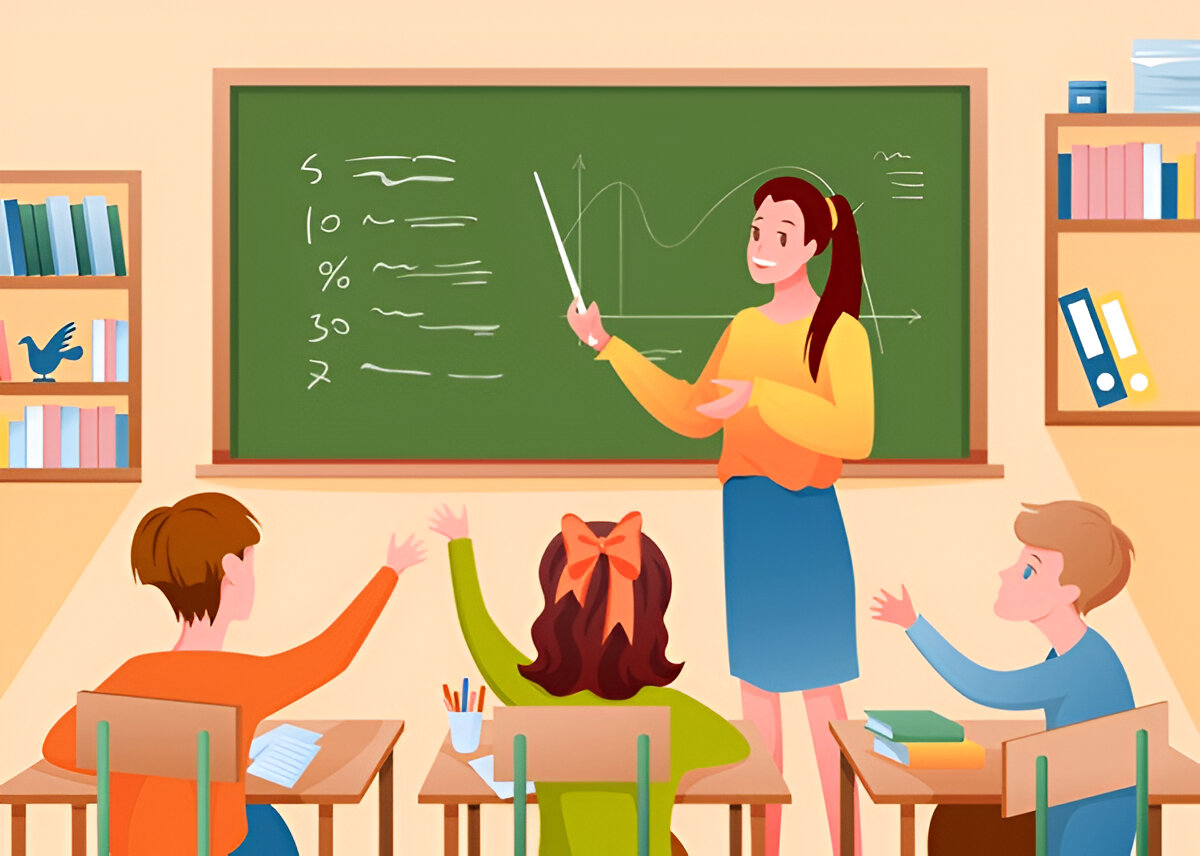 Students and teacher in classroom